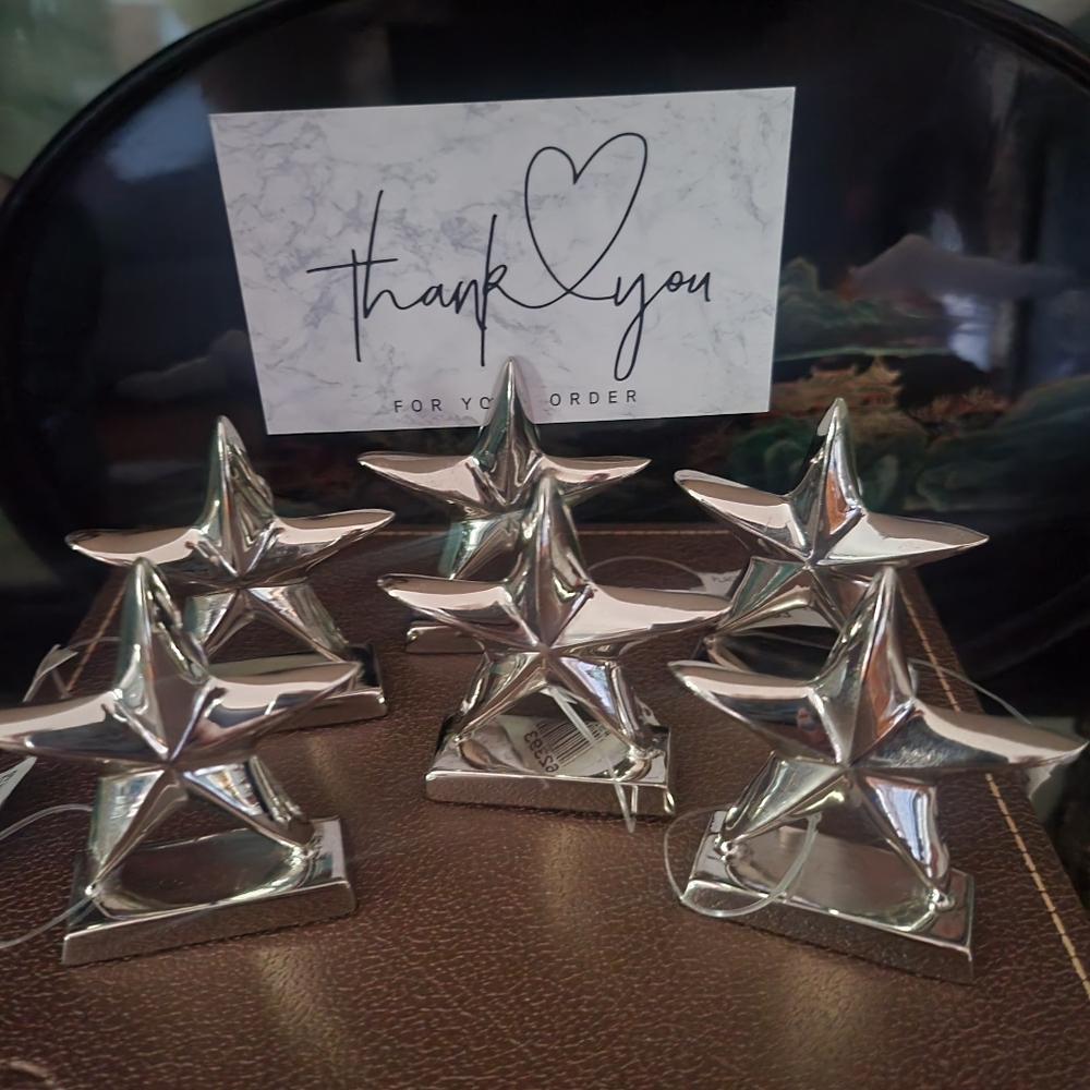 Silver Star Place Card Holders -